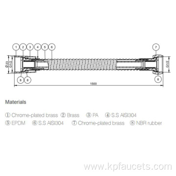 Metal Shower Hose Pipe Handheld Shower Heads